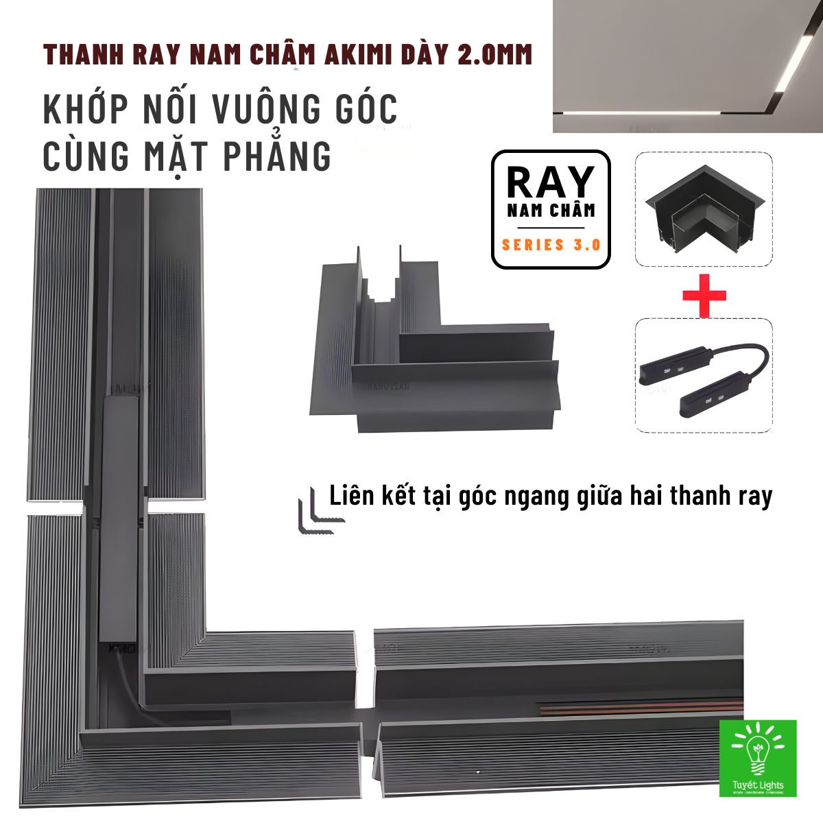 HỆ ĐÈN RAY NAM CHÂM SERIES 3.0 phụ kiện nối góc